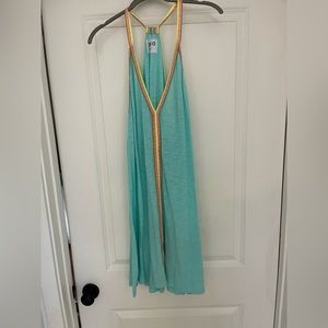 Standard size Pitusa Pima mini dress in turquoise.